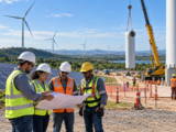 Equipe de segurança planeja atividades em parque híbrido de energia solar e eólica
