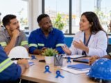 Profissional de saúde conversa com trabalhadores sobre Novembro Azul