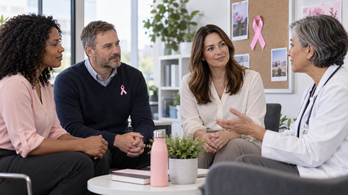 Homem participa de campanha inclusiva do Outubro Rosa no trabalho