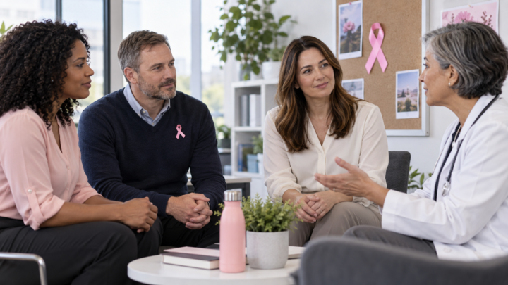 Homem participa de campanha inclusiva do Outubro Rosa no trabalho