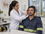 Audiologista realiza avaliação preventiva da audição de trabalhador